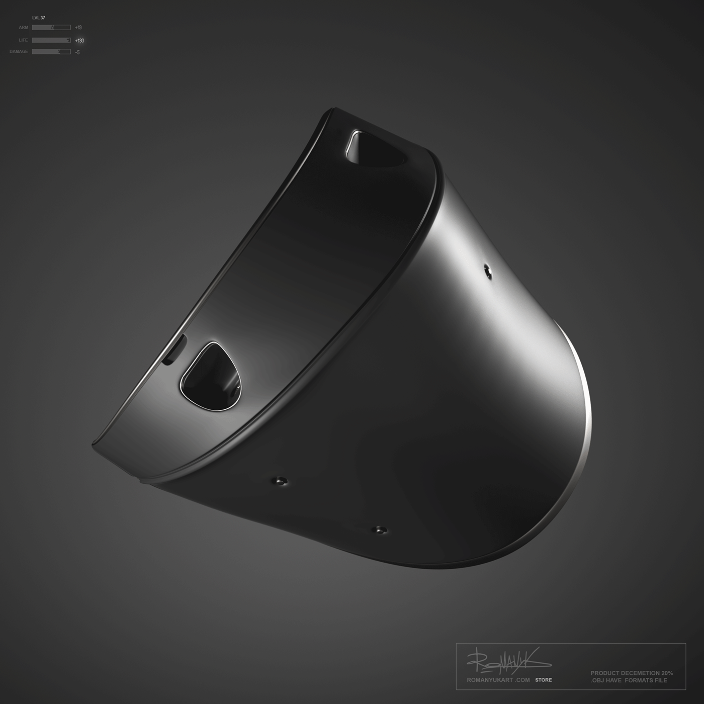 a helmet and armor，Game model，3D armor，Character art，Game character，