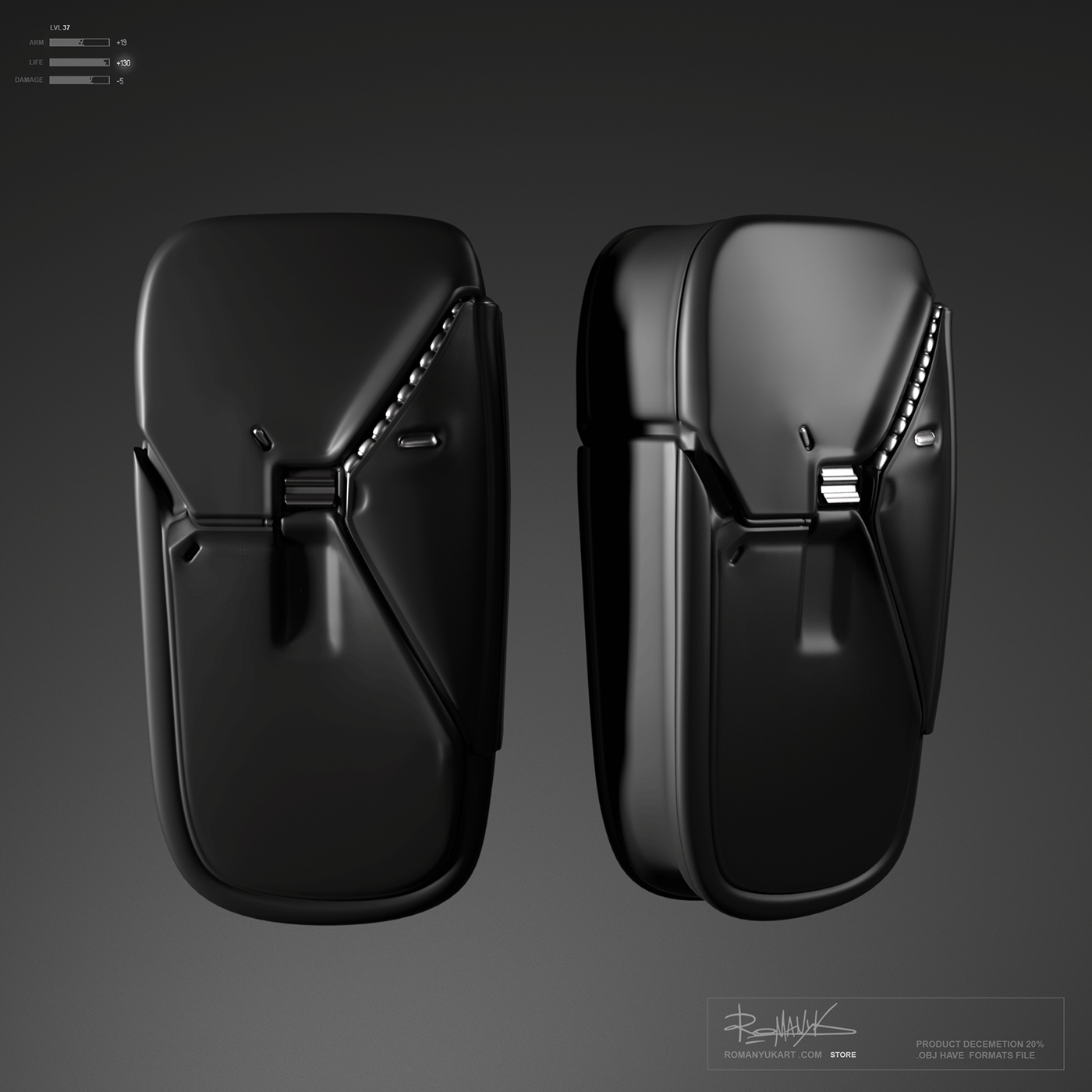 a helmet and armor，Game model，3D armor，Character art，Game character，