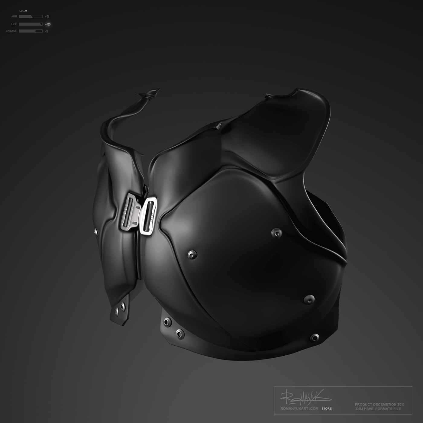 a helmet and armor，Game model，3D armor，Character art，Game character，
