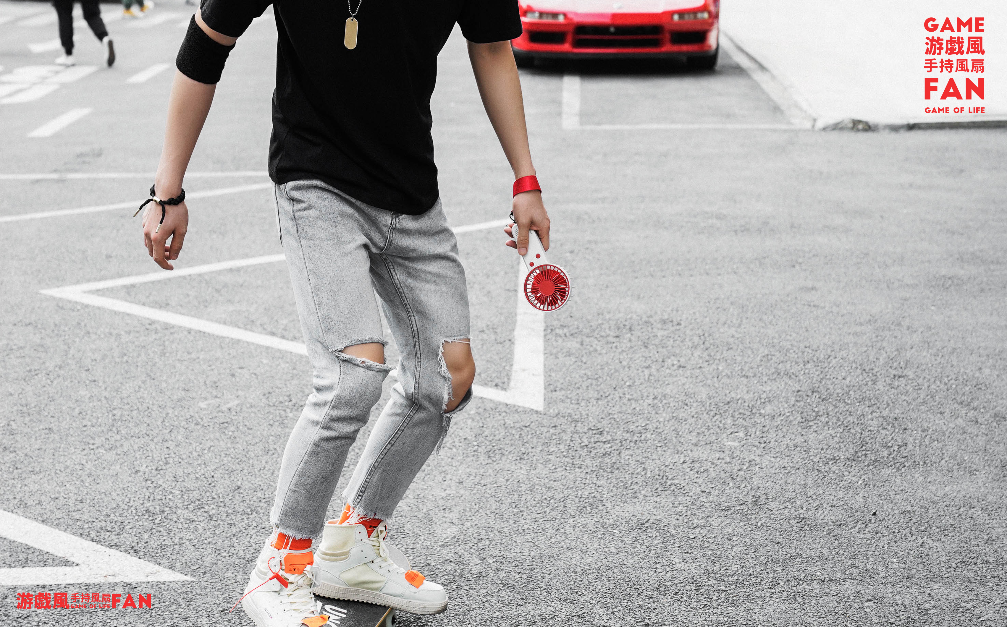 Handheld fan，Game fan，personality，Tide play，Render，Hand drawn，Fan，Summer，