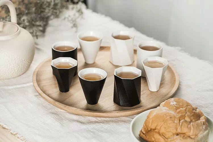 Master Cup，tea set，Poxi，Pizza cup，geometry，Simplicity，black and white，