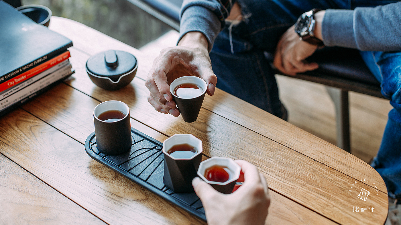 Master Cup，tea set，Poxi，Pizza cup，geometry，Simplicity，black and white，