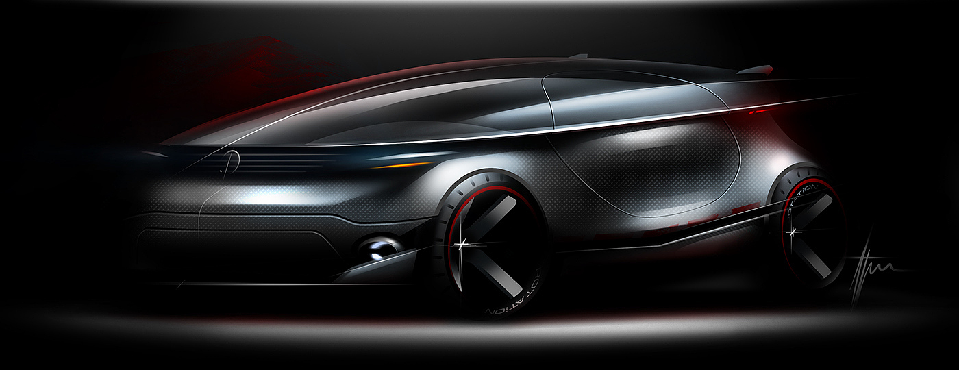 Automatic design，Hand drawn，Render，product，industrial design，
