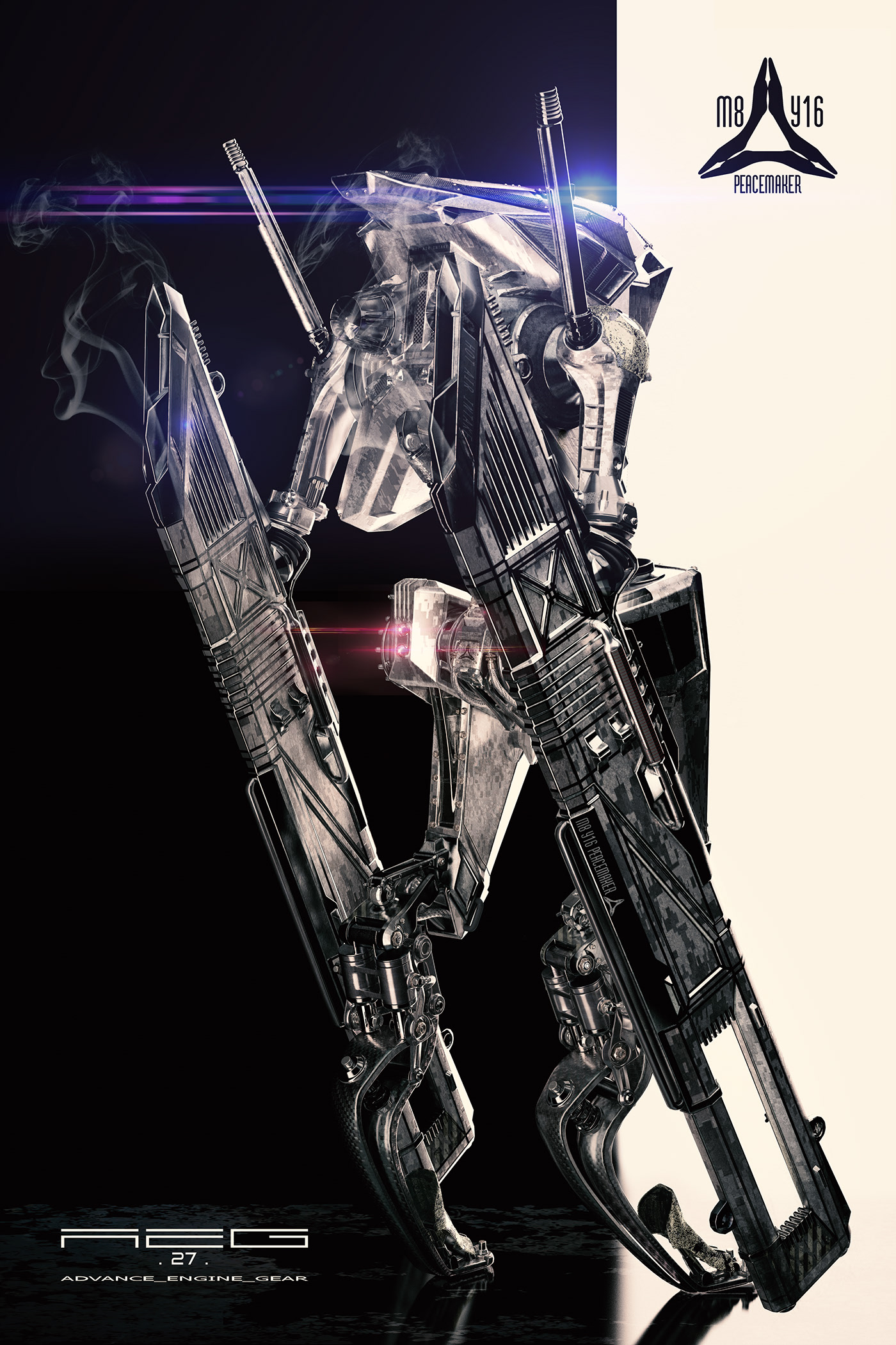 robot，Character design，Digital art，Render，Hand drawn，