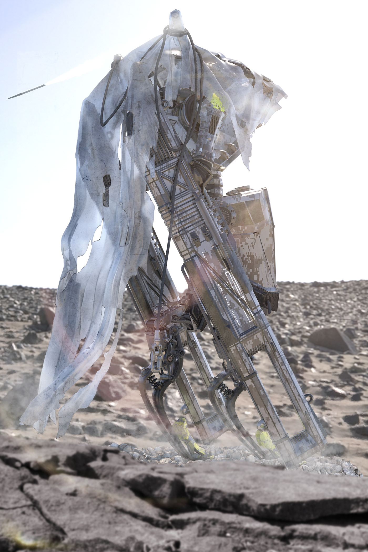 robot，Character design，Digital art，Render，Hand drawn，