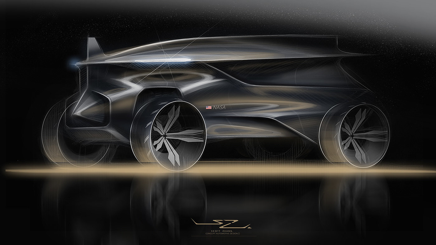 ps，Ubee ，2d rendering，design sketch，automobile，