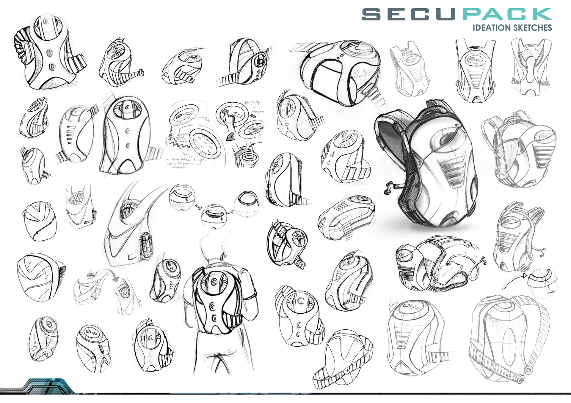 Cool tide，concept，knapsack，