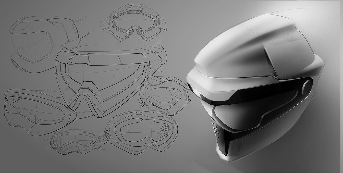 Reprint，industrial design，product design，Ski helmet，Goggles，