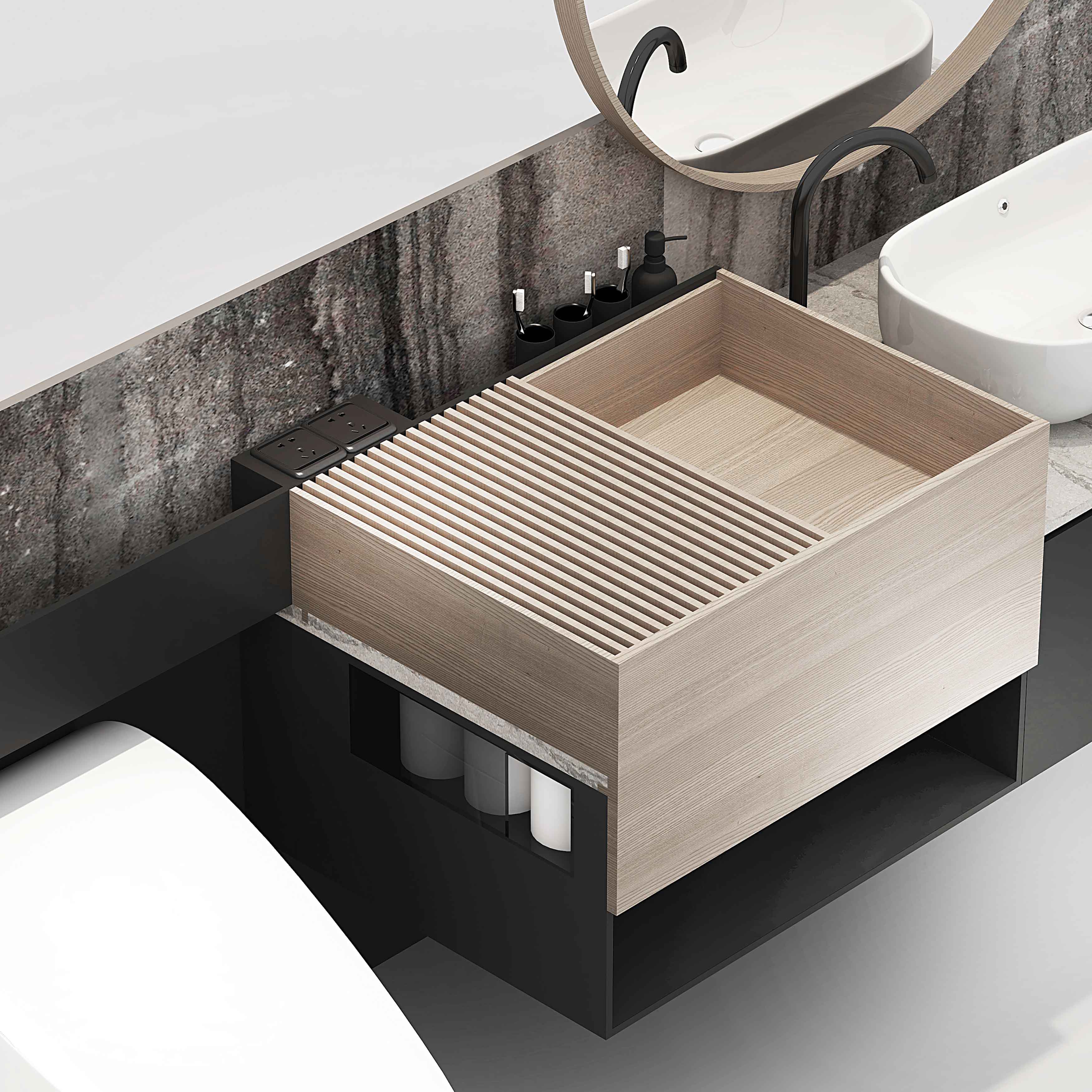 2019 red dot design concept award，Bathroom design，Receive，Bathroom wash basin，storage，
