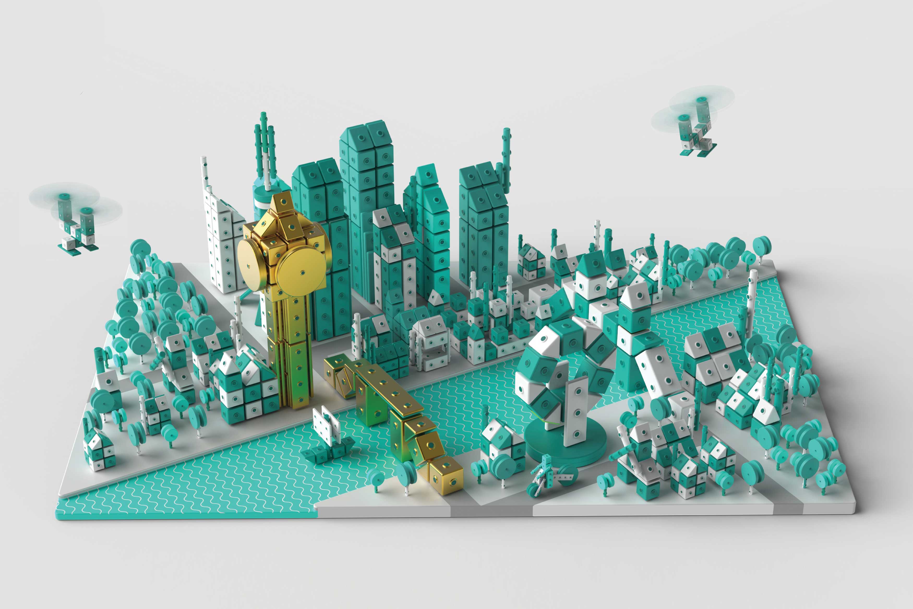 Tablet programming，Toy design，Building block game，modularization，2019 red dot design concept award，