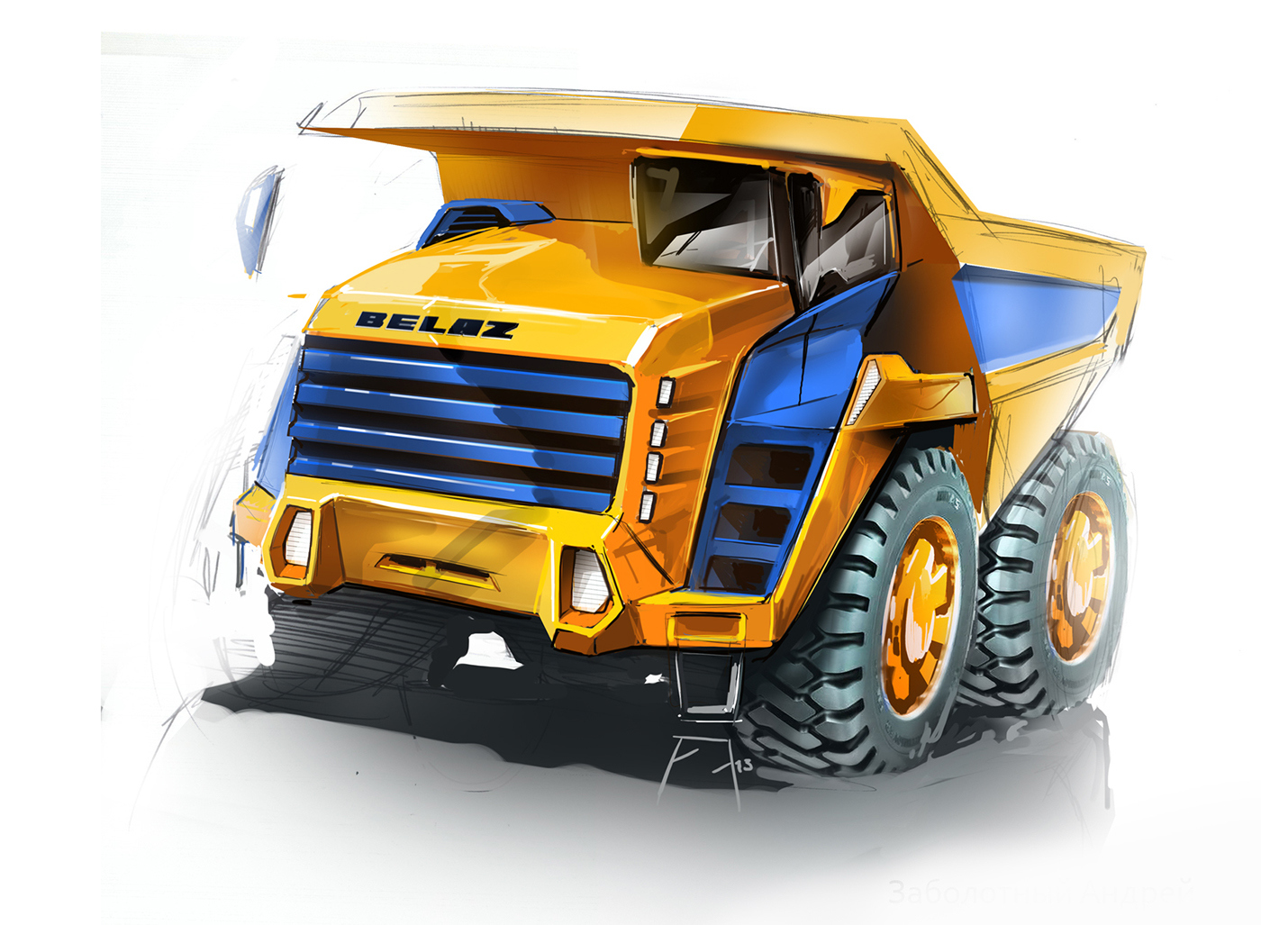 industrial design，design sketch，Scientific and technological intelligence，conceptual design，Heavy vehicle design，