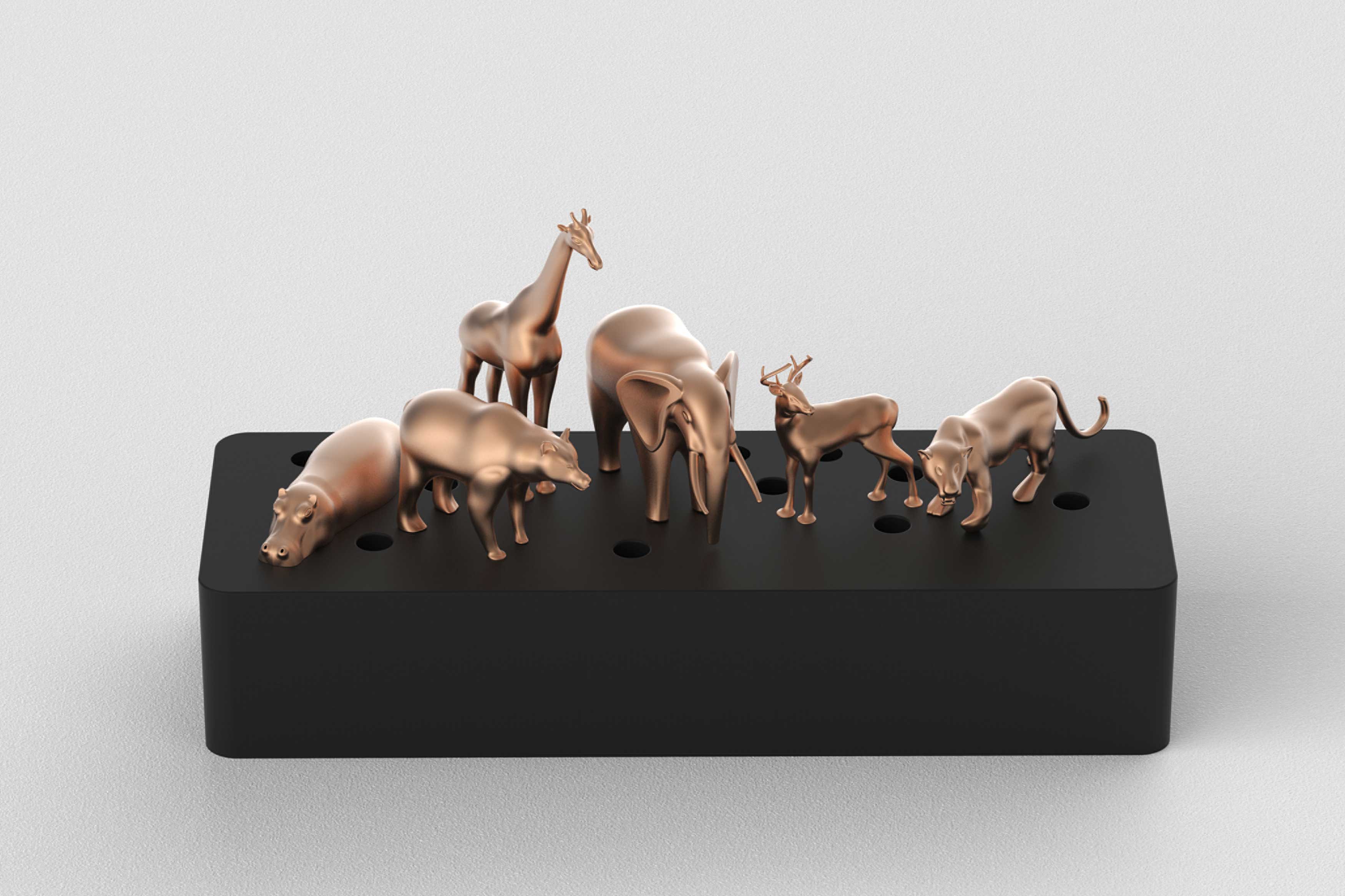 Jungle pen insert，Desktop storage，Tabletop decoration，Forest pen holder，2019 red dot design concept award，animal，