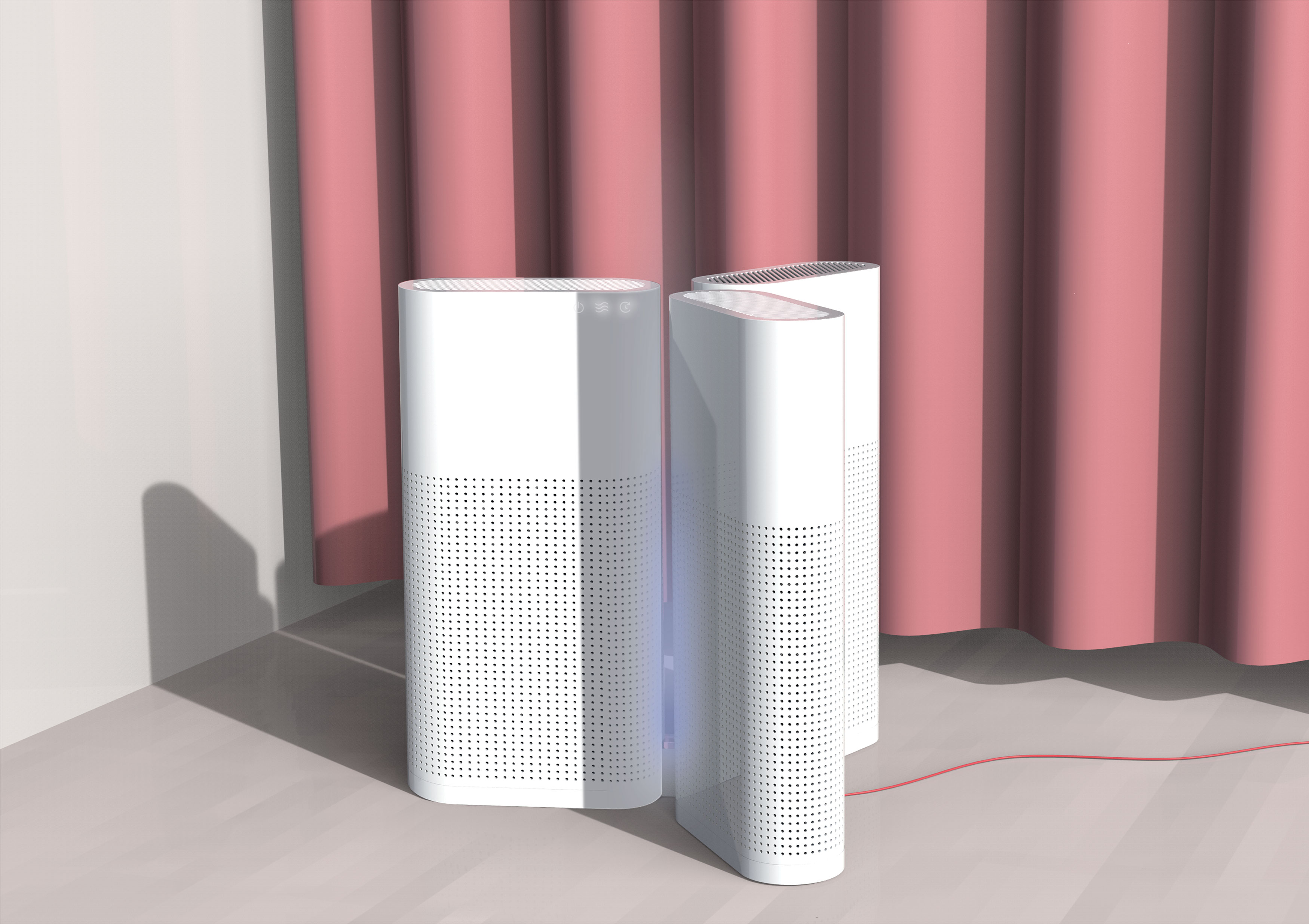 2019 red dot design concept award，Small air purifier，Modular design，