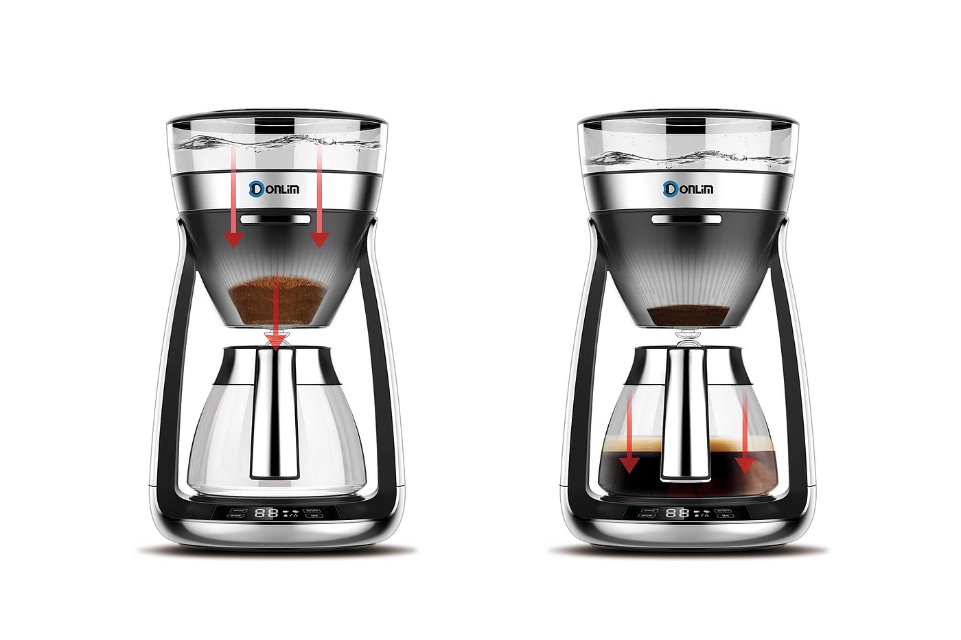 2019 red dot design concept award，High-Temperature，High temperature coffee machine，Streamlined hourglass design，Fashion Styling，