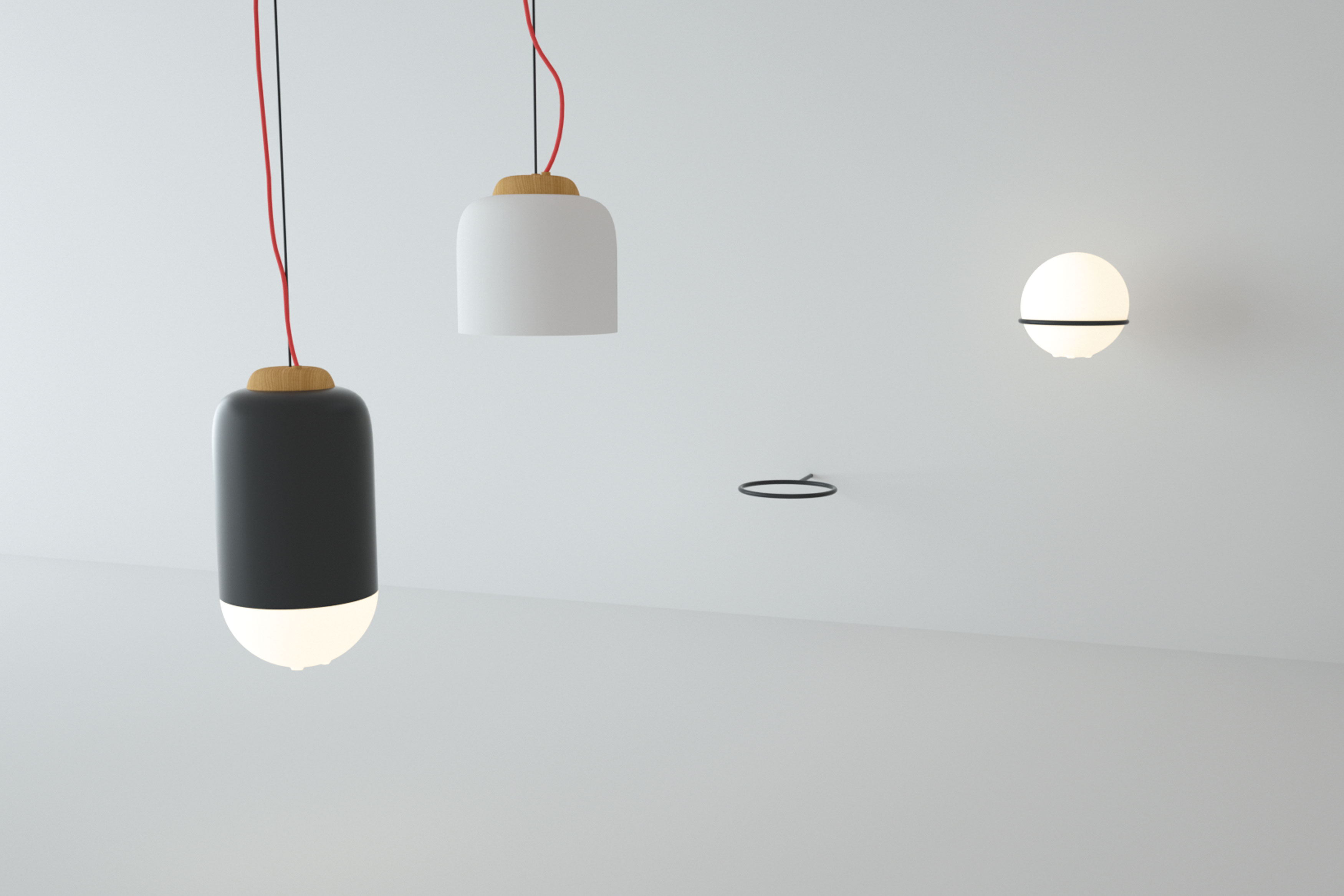 2019 red dot design concept award，Spherical bulb lamp，Magnet base，Portable and flexible，Wireless charging，