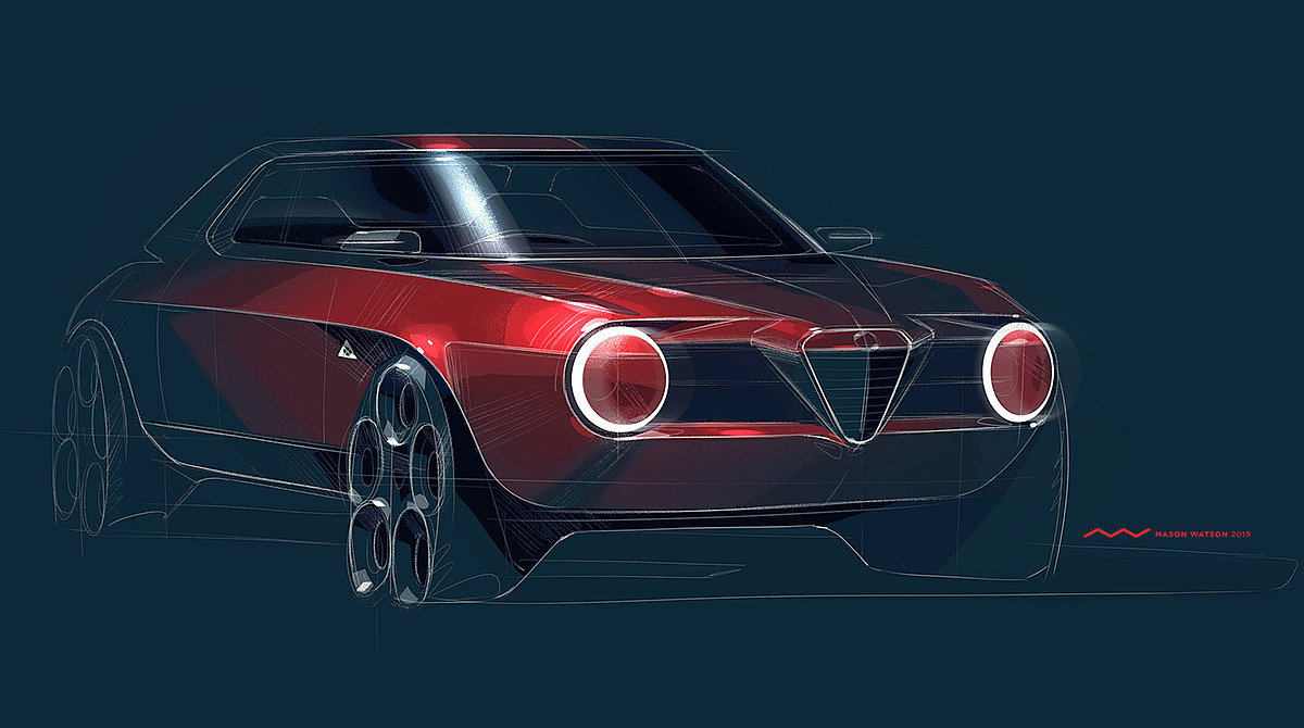 Automobile design，Render，Color matching，Hand drawn，