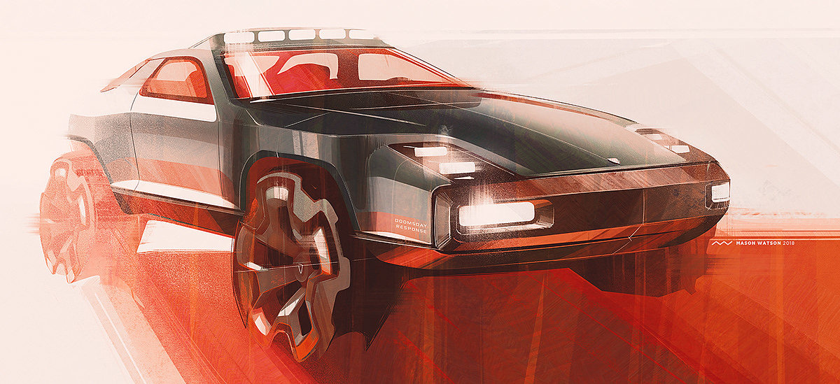 Automobile design，Render，Color matching，Hand drawn，