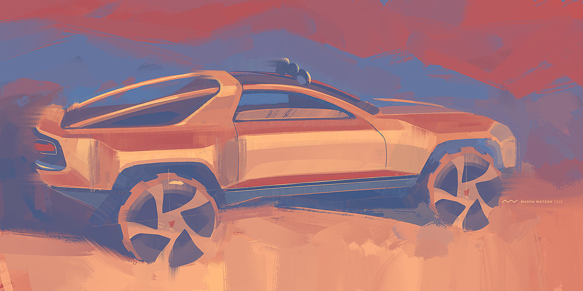 Automobile design，Render，Color matching，Hand drawn，