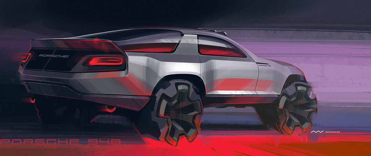 Automobile design，Render，Color matching，Hand drawn，