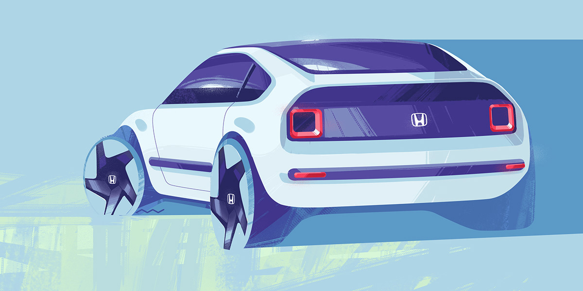 Automobile design，Render，Color matching，Hand drawn，