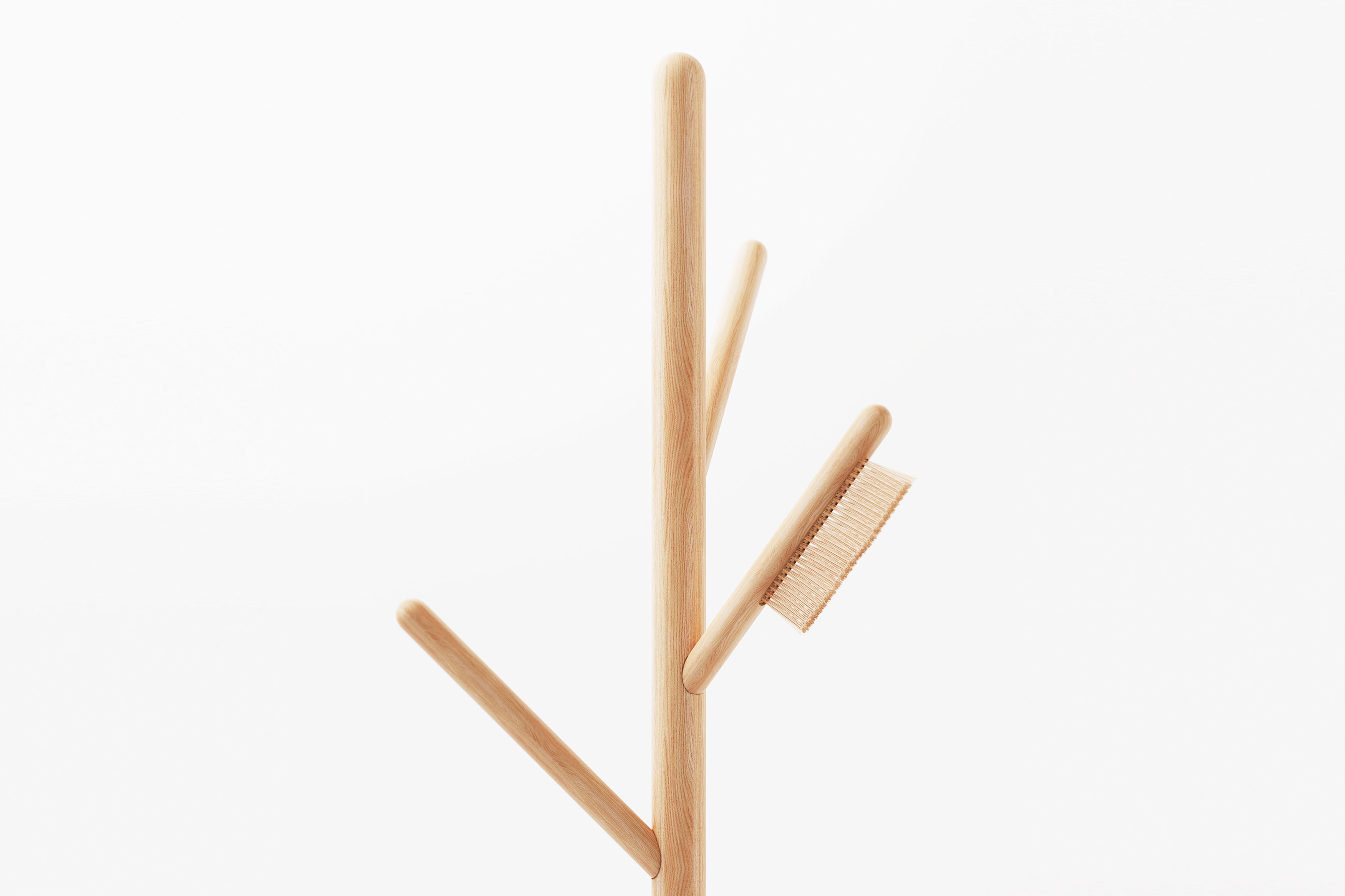 2019 red dot design concept award，Brush hanger，Branch camouflage，Clothes brush，
