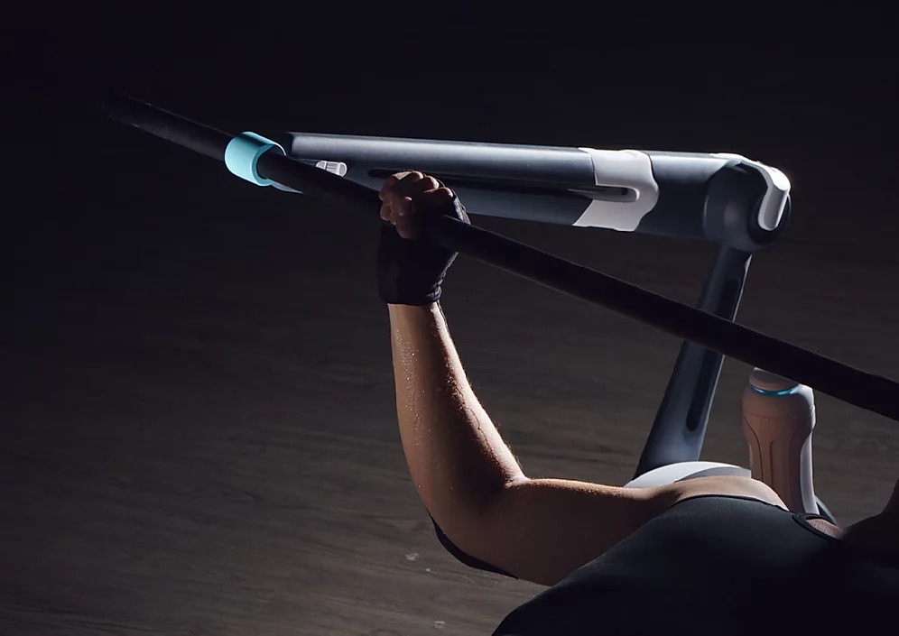 2019 red dot design concept award，Barbell support，Anti falling，removable，Magnetoresistive system，Fitness equipment，