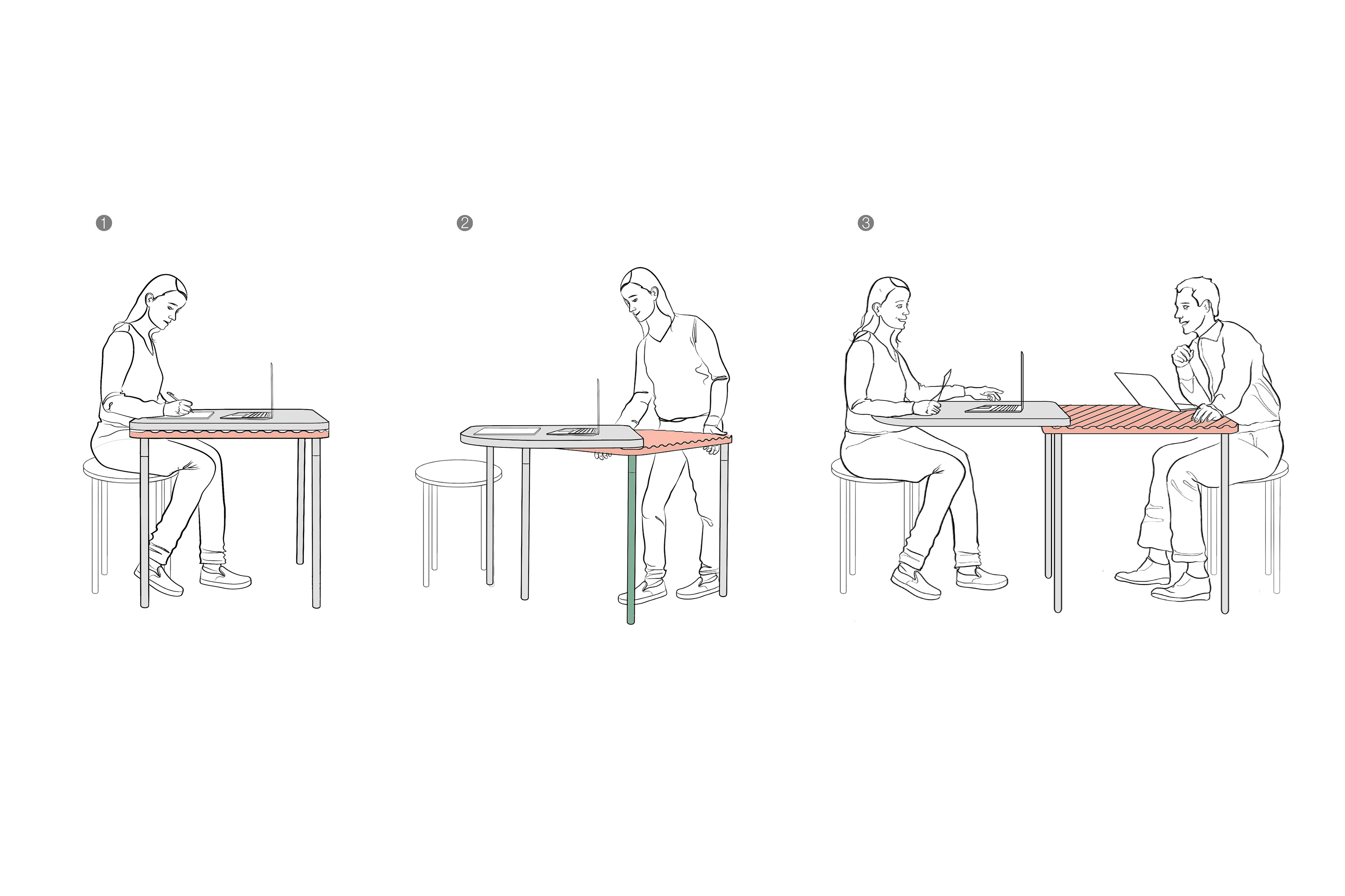 Extensible，Swing table，Table，2019 red dot design concept award，