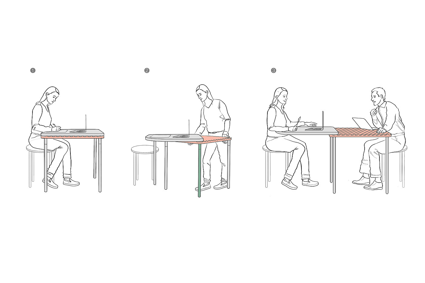 Extensible，Swing table，Table，2019 red dot design concept award，