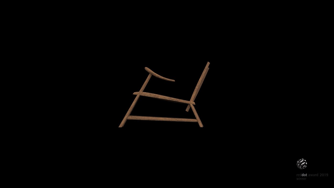 2019红点设计概念大奖，灵感中国印章手稿，扶手椅子，摇椅，实木橡木和金属，家具设计，