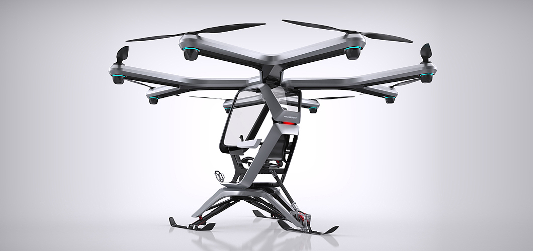 Rotor helicopter，Future urban commuter transport，2019 red dot design concept award，