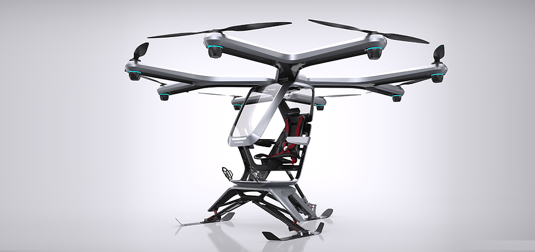 Rotor helicopter，Future urban commuter transport，2019 red dot design concept award，