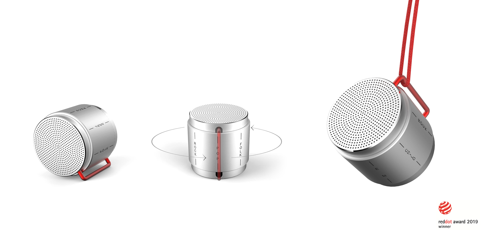 Convert music type，Portable，loudspeaker box，2019 red dot design concept award，Bluetooth Speaker ，