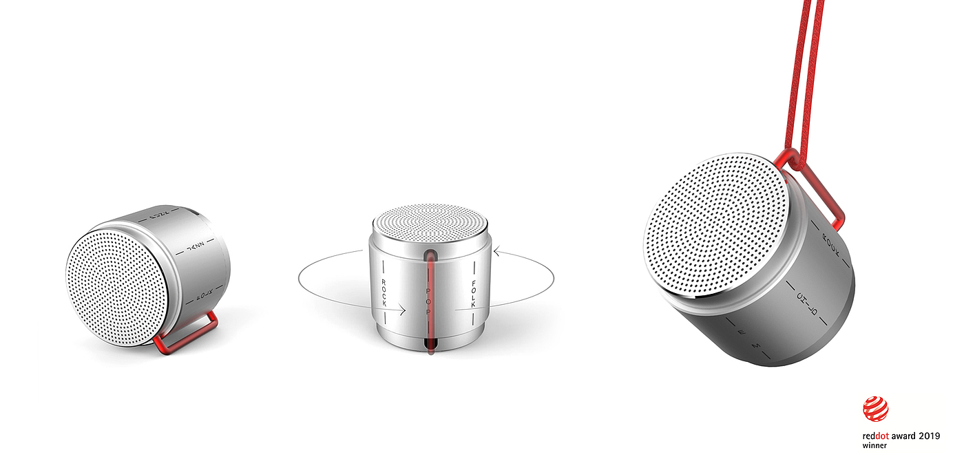 Convert music type，Portable，loudspeaker box，2019 red dot design concept award，Bluetooth Speaker ，