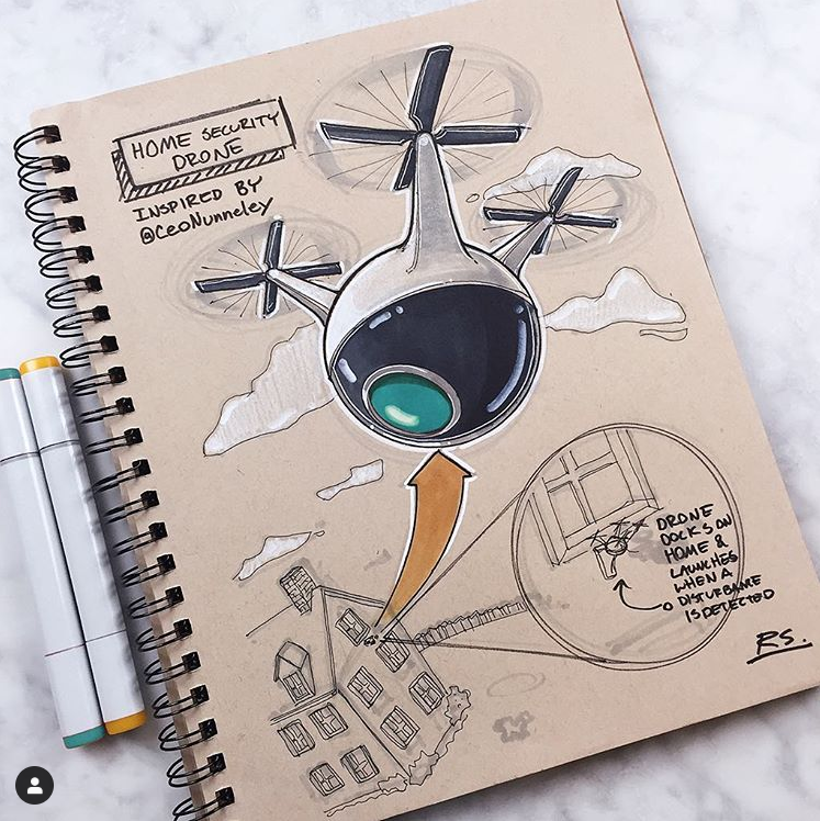 Hand drawn，industrial design，Reid Schlegel，page，
