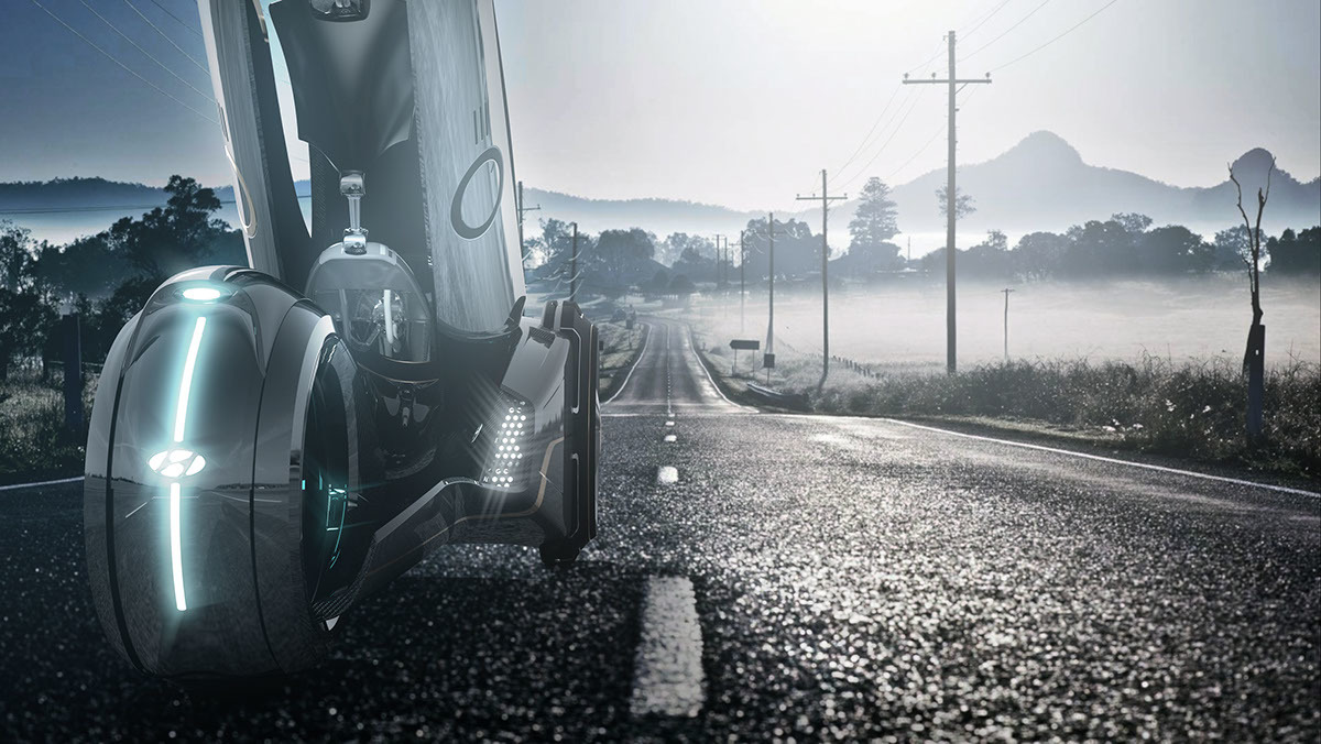 vehicle，industrial design，Strong body feeling，Light sensing instrument，LED tail light，