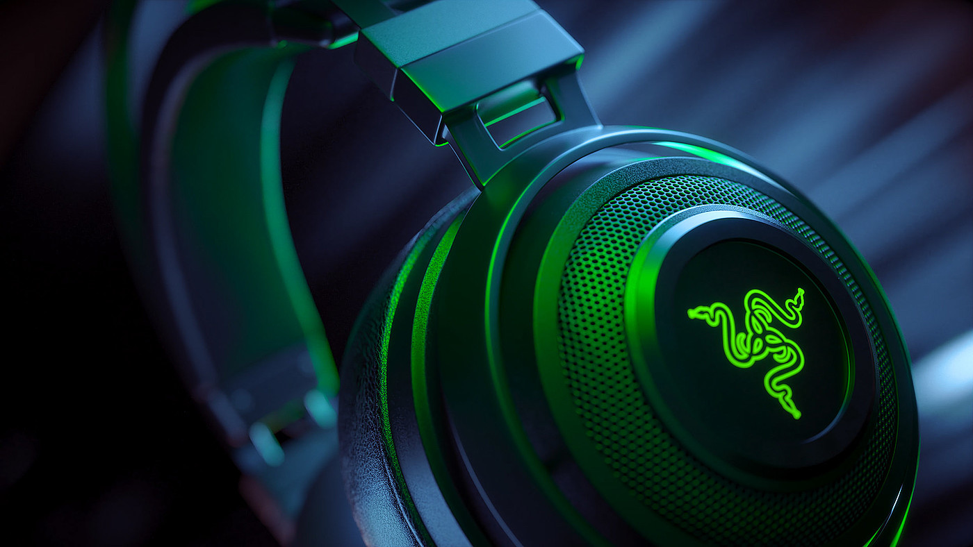 razer，耳机，黑色，