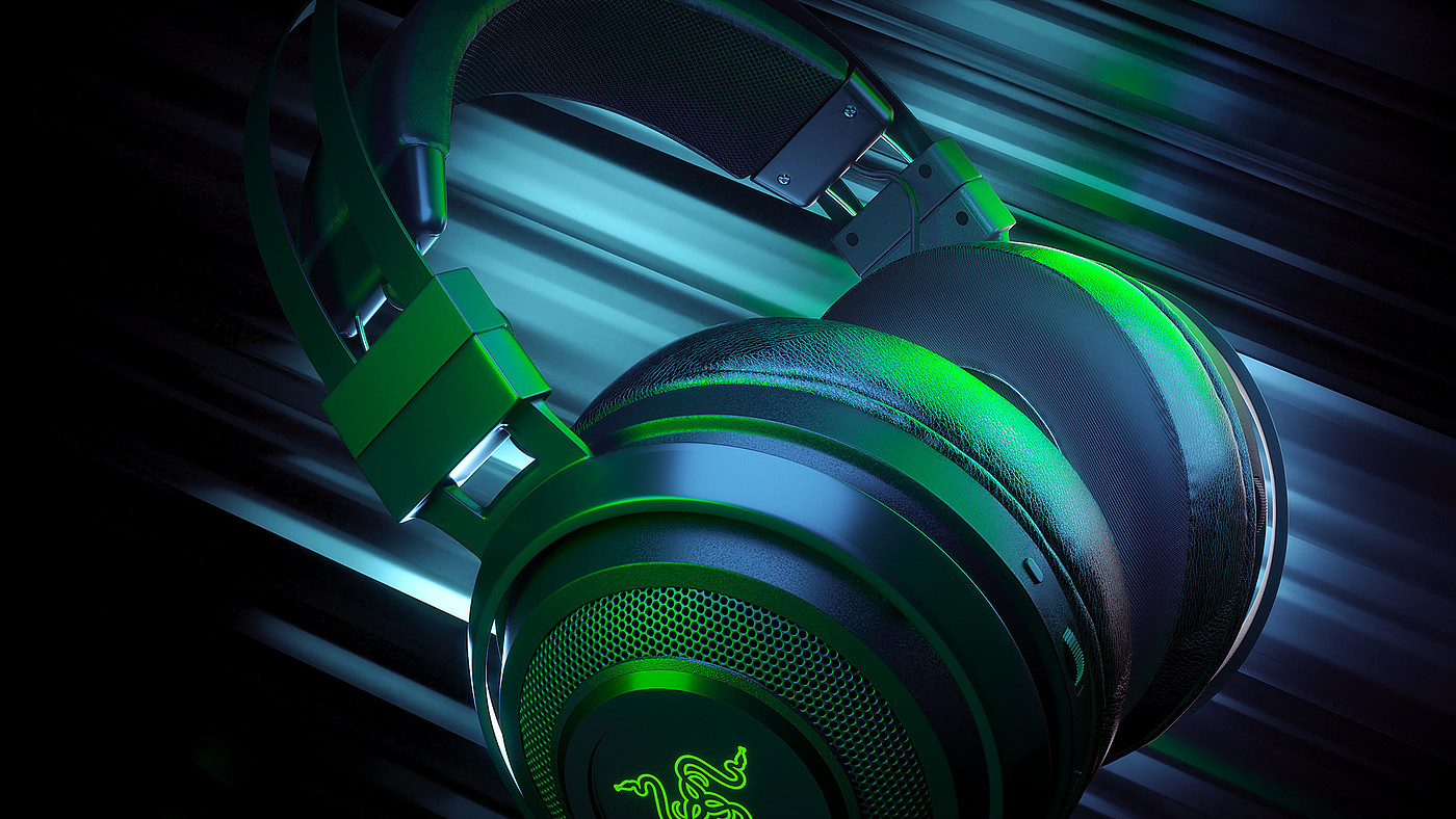 razer，耳机，黑色，