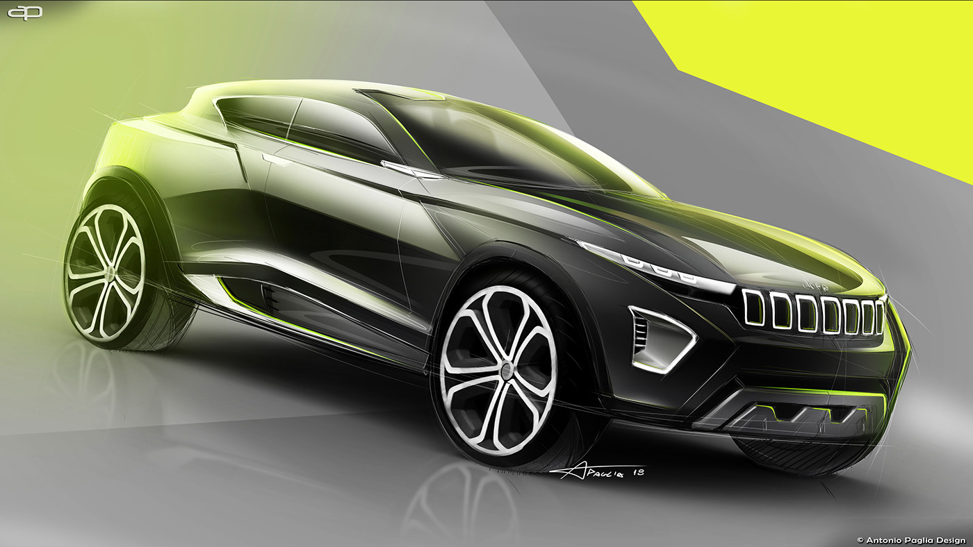 jeep，Automobile design，Hand drawn，