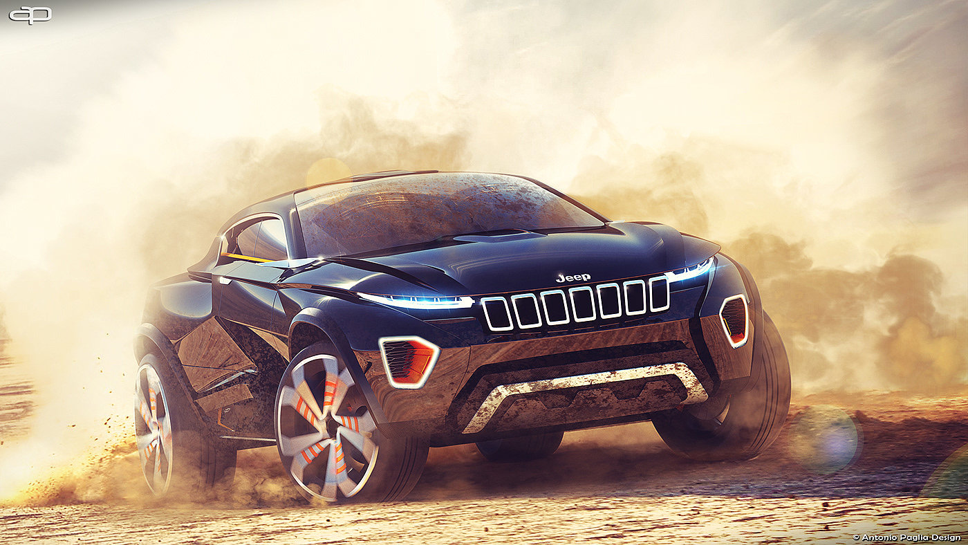 jeep，Automobile design，Hand drawn，