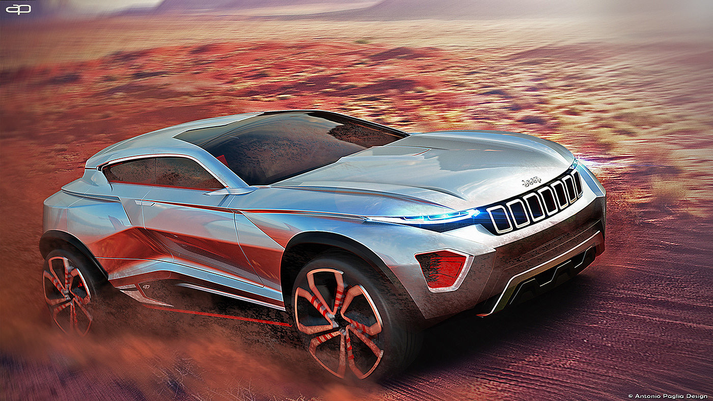 jeep，Automobile design，Hand drawn，