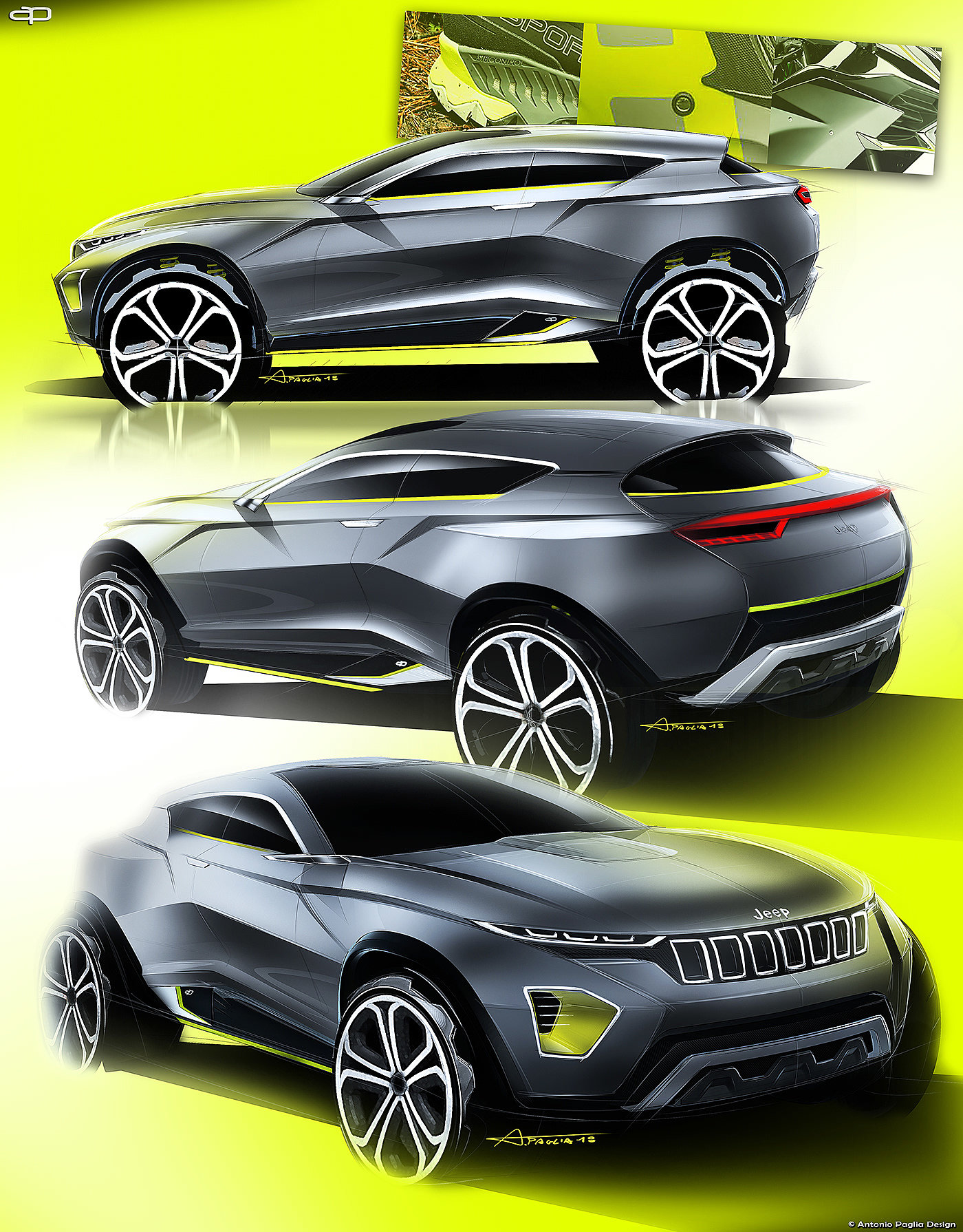 jeep，Automobile design，Hand drawn，