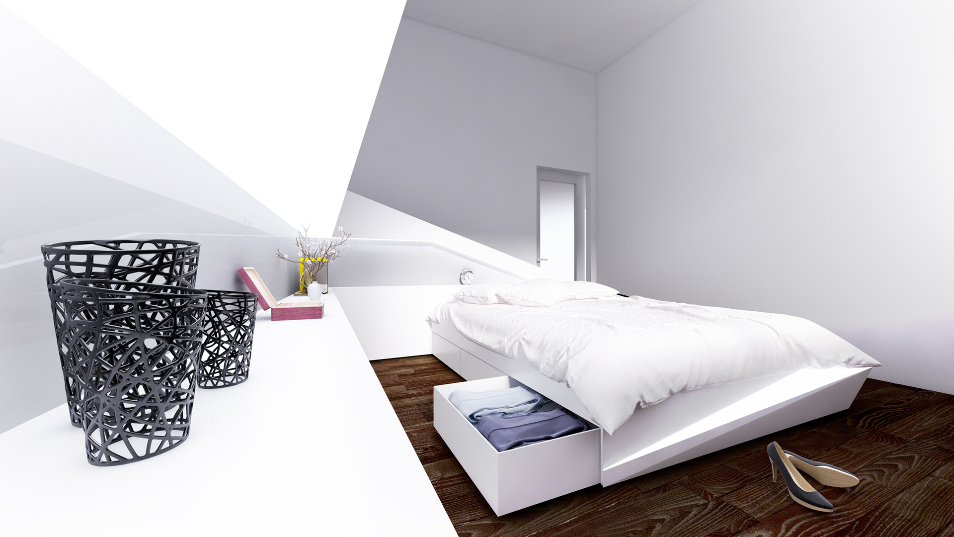 Home Furnishing，product design，industrial design，Bed，Receive，