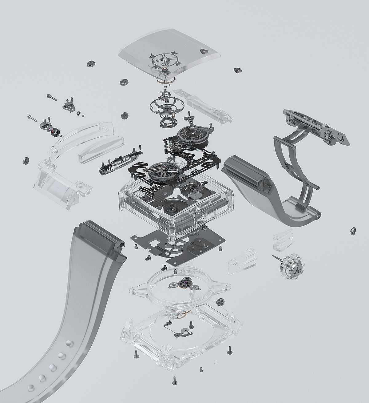 Mechanical watch，surface，Explosion diagram，Structure diagram，