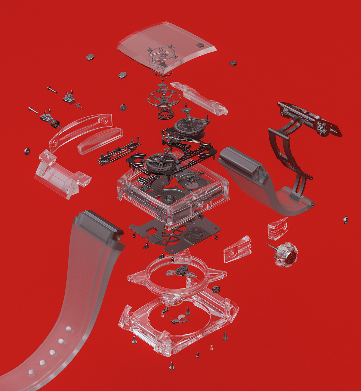 Mechanical watch，surface，Explosion diagram，Structure diagram，
