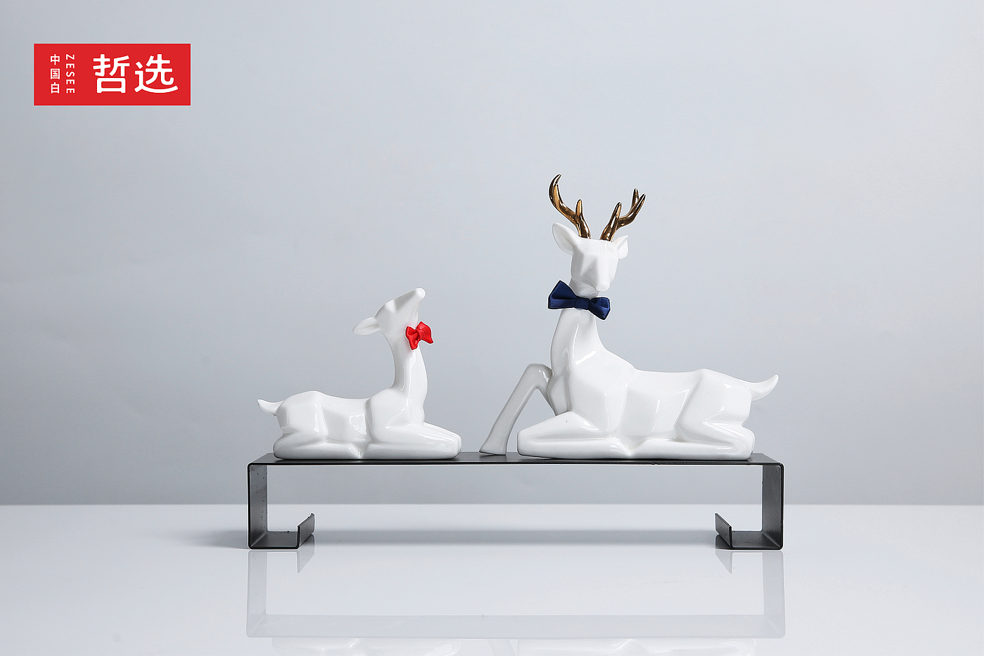 Chinese white，Zhe Xuan，ceramics，Design，deer，product，Simplicity，Ornaments，