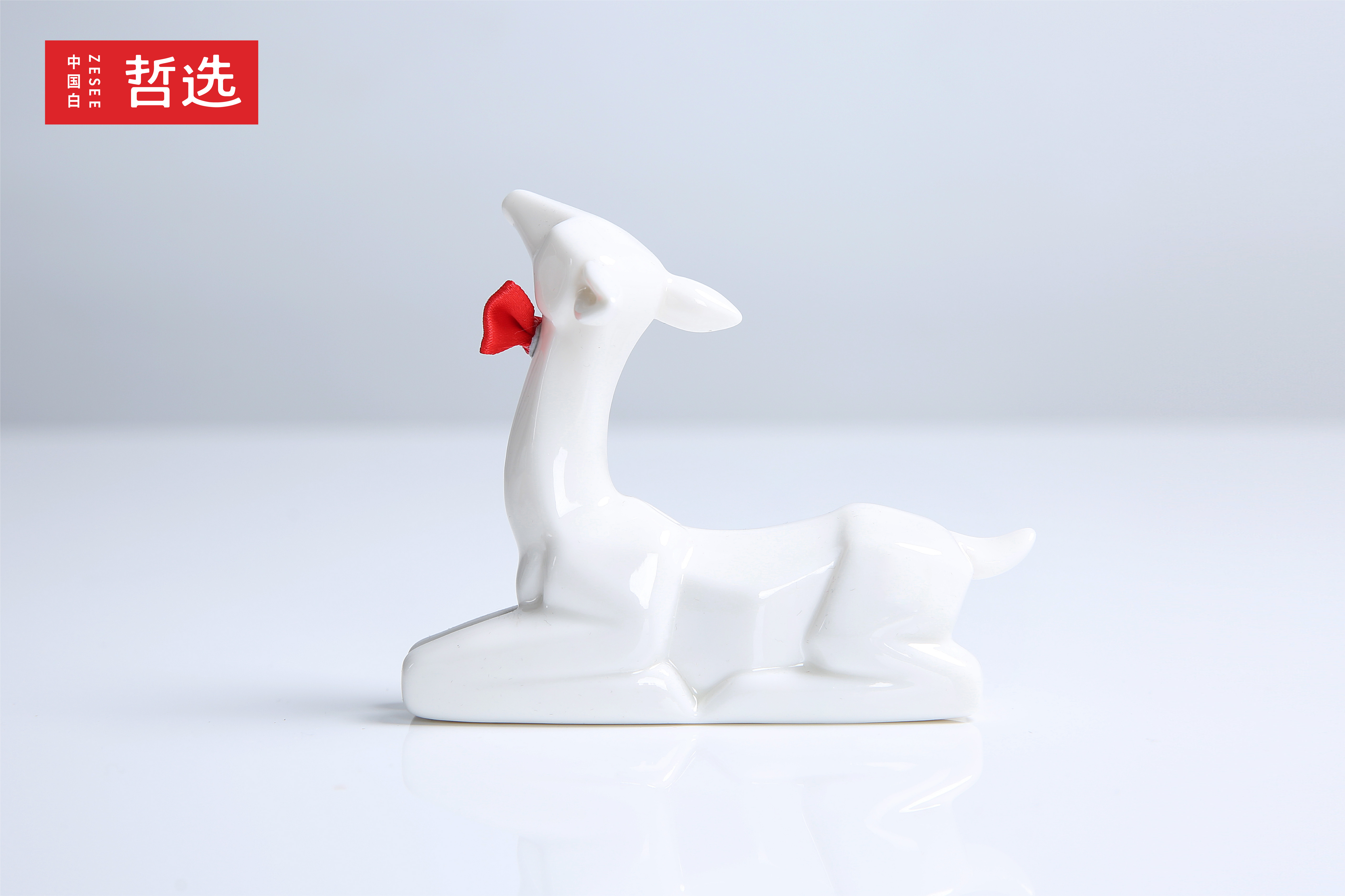Chinese white，Zhe Xuan，ceramics，Design，deer，product，Simplicity，Ornaments，
