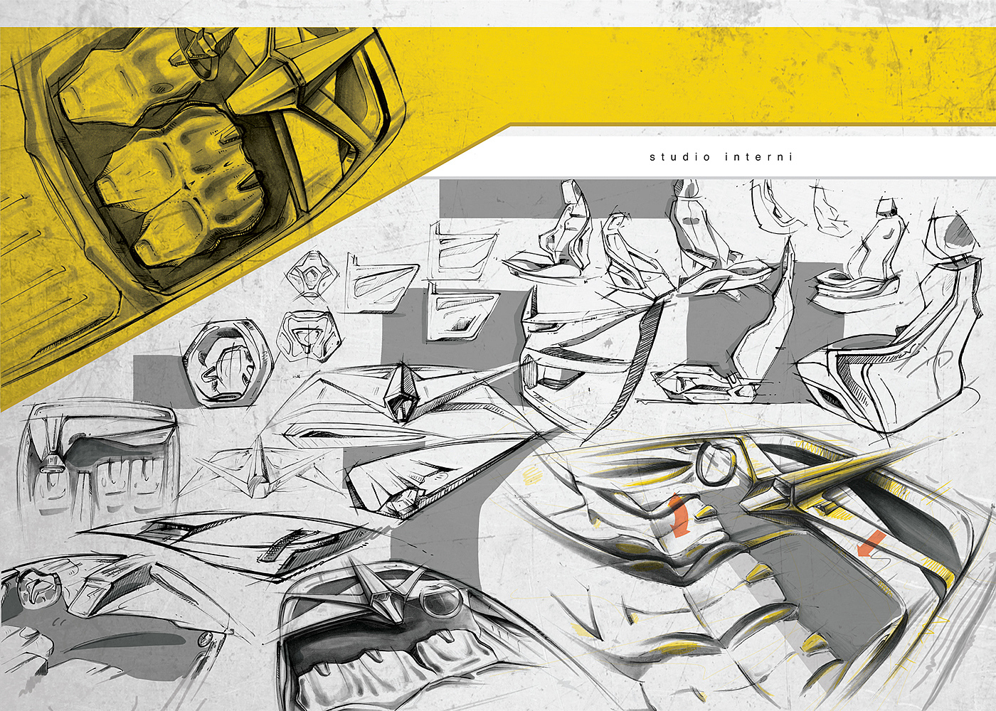 industrial design，Hand drawn，Intelligent technology，design sketch，truck，