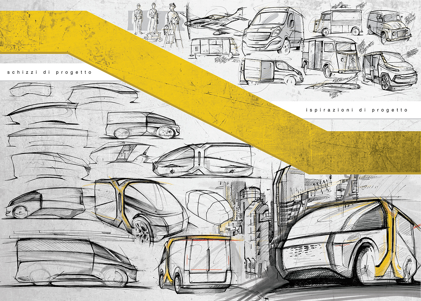 industrial design，Hand drawn，Intelligent technology，design sketch，truck，