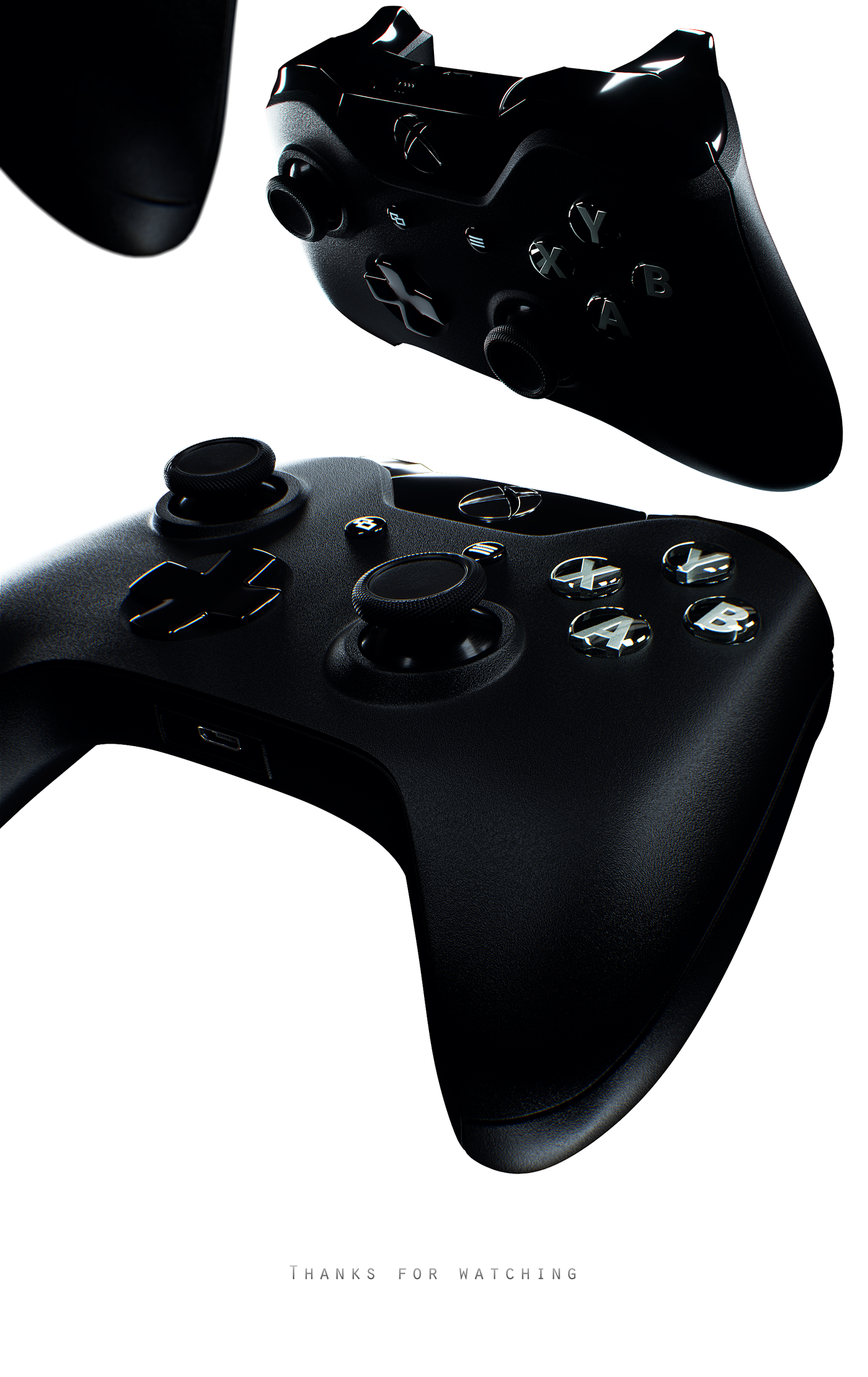black，cgi，controller，3D model，Cinema 4D，
