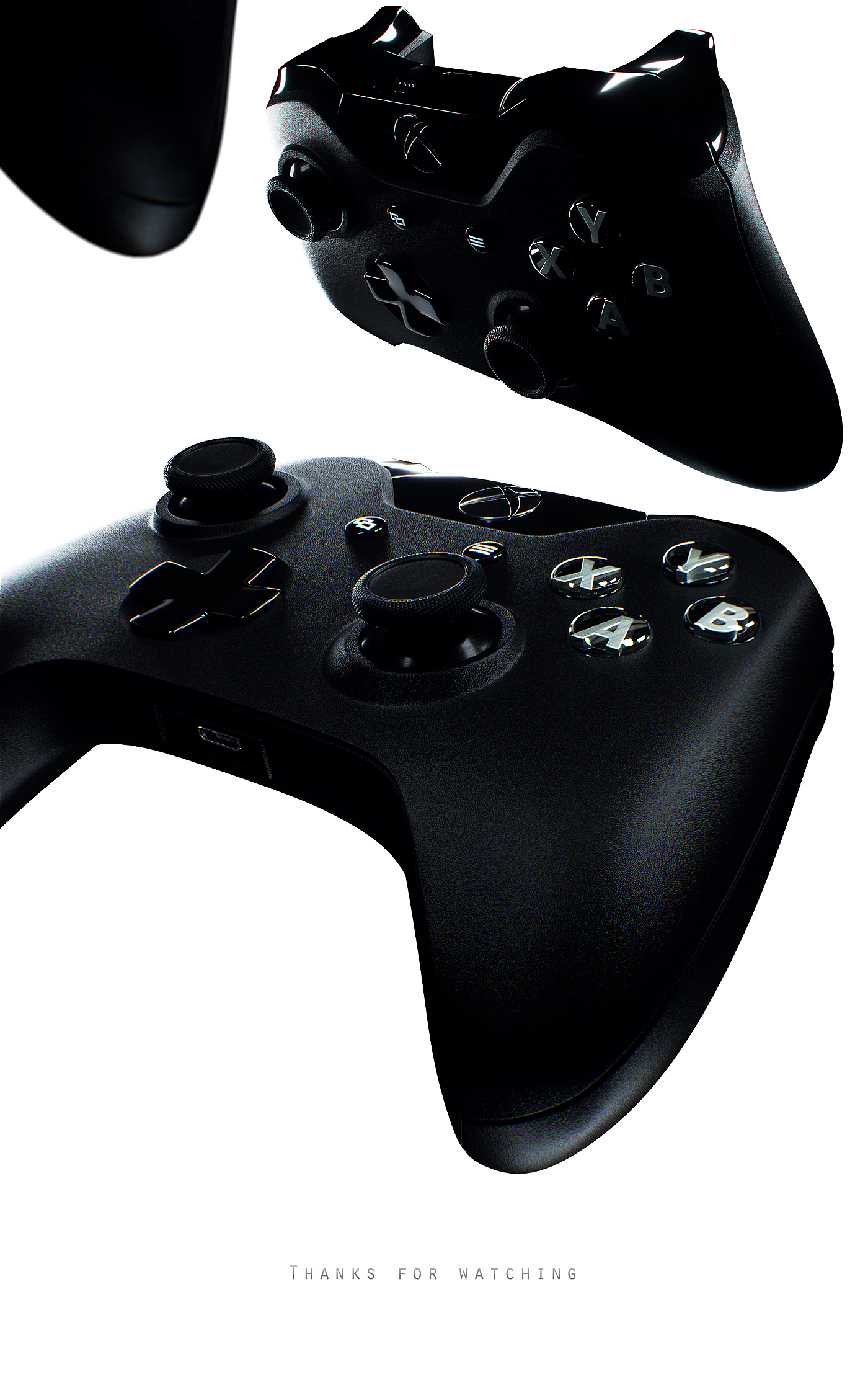black，cgi，controller，3D model，Cinema 4D，